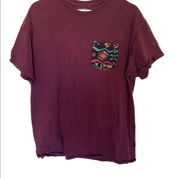 Empyre Large southwest boho red wine t shirt short sleeve large - Picture 1 of 4